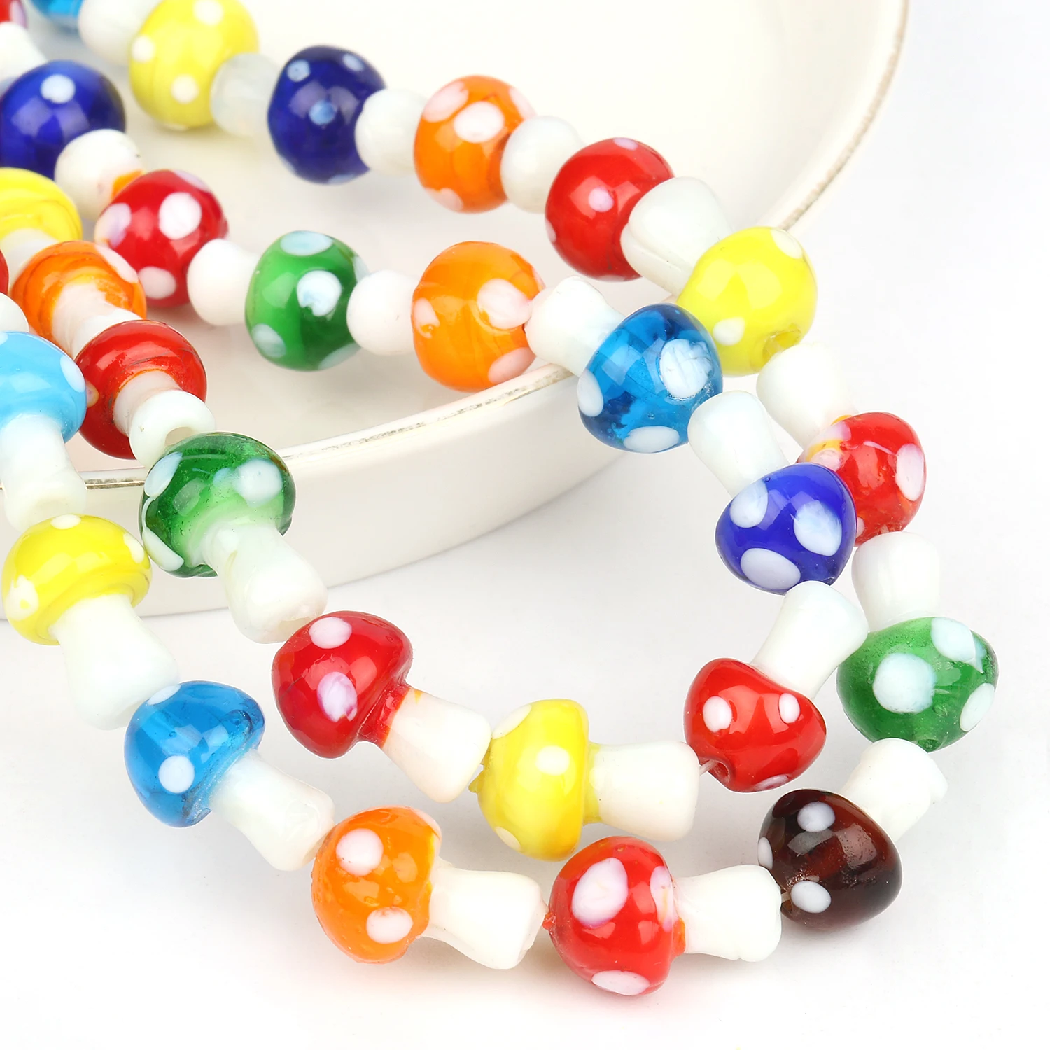 

20 шт./лот 11x16 мм в форме гриба лэмпворк стеклянные бусины россыпью для изготовления ювелирных изделий ручной работы «сделай сам» браслет оже...