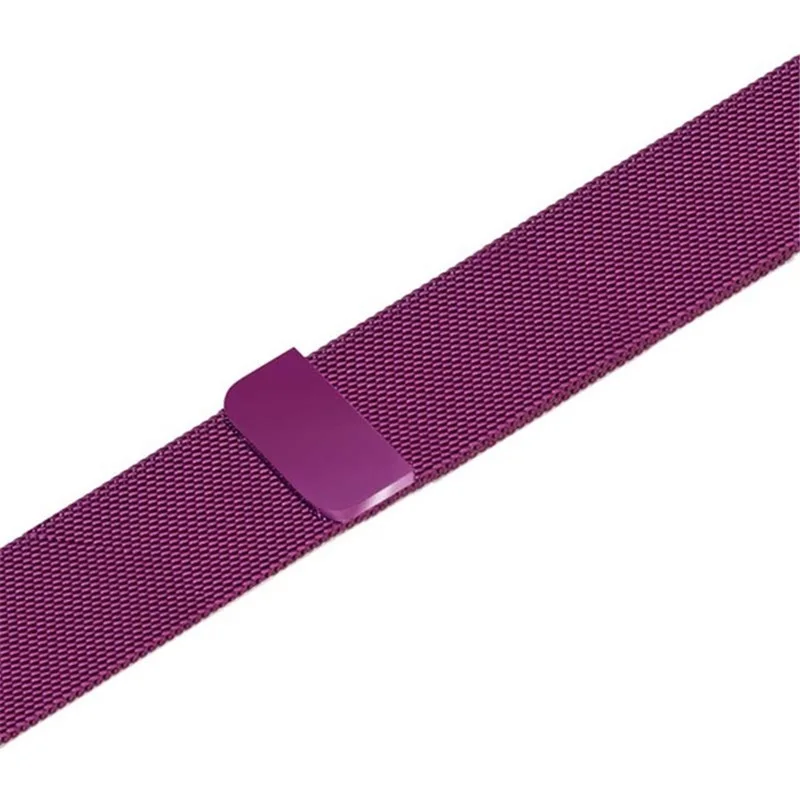 Ремешок для часов, Миланская петля, ремешок для Apple Watch 42/44/40/38 мм Нержавеющая сталь ссылка наручный браслет для наручных часов iwatch, 5/4/3/2/1 мессенджер через плечо на магнитной застежке - Цвет ремешка: purple