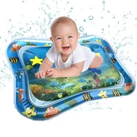 baby kids water play mat inflatable infant tummy time playmat toddler for baby fun activity play center baby toddler toys blue