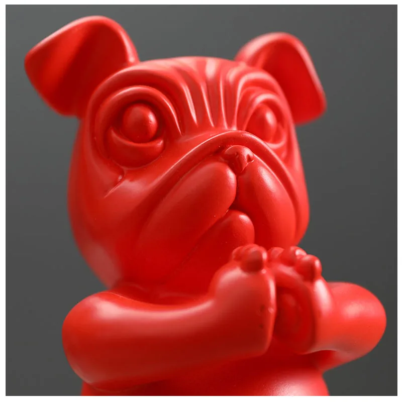 

Cartoon French Yoga Bulldog Statuette Ornaments Animal Statue Desktop Decor Resin Figurines Crafts Children's Room Decoration