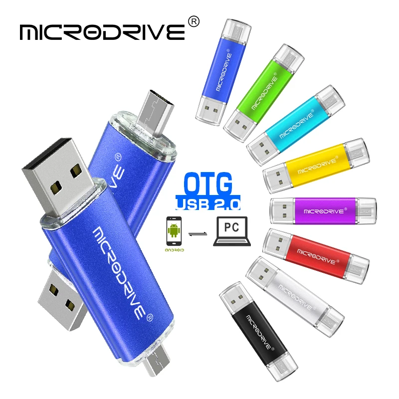 2 в 1 OTG usb 0 из алюминиевого сплава флеш накопитель 4 ГБ 8 16 32 Гб карта памяти 64 для