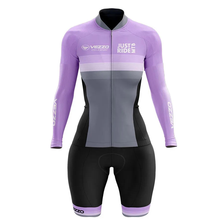 VEZZO длинный рукав облегающий костюм для женщин Триатлон велосипед дорожный