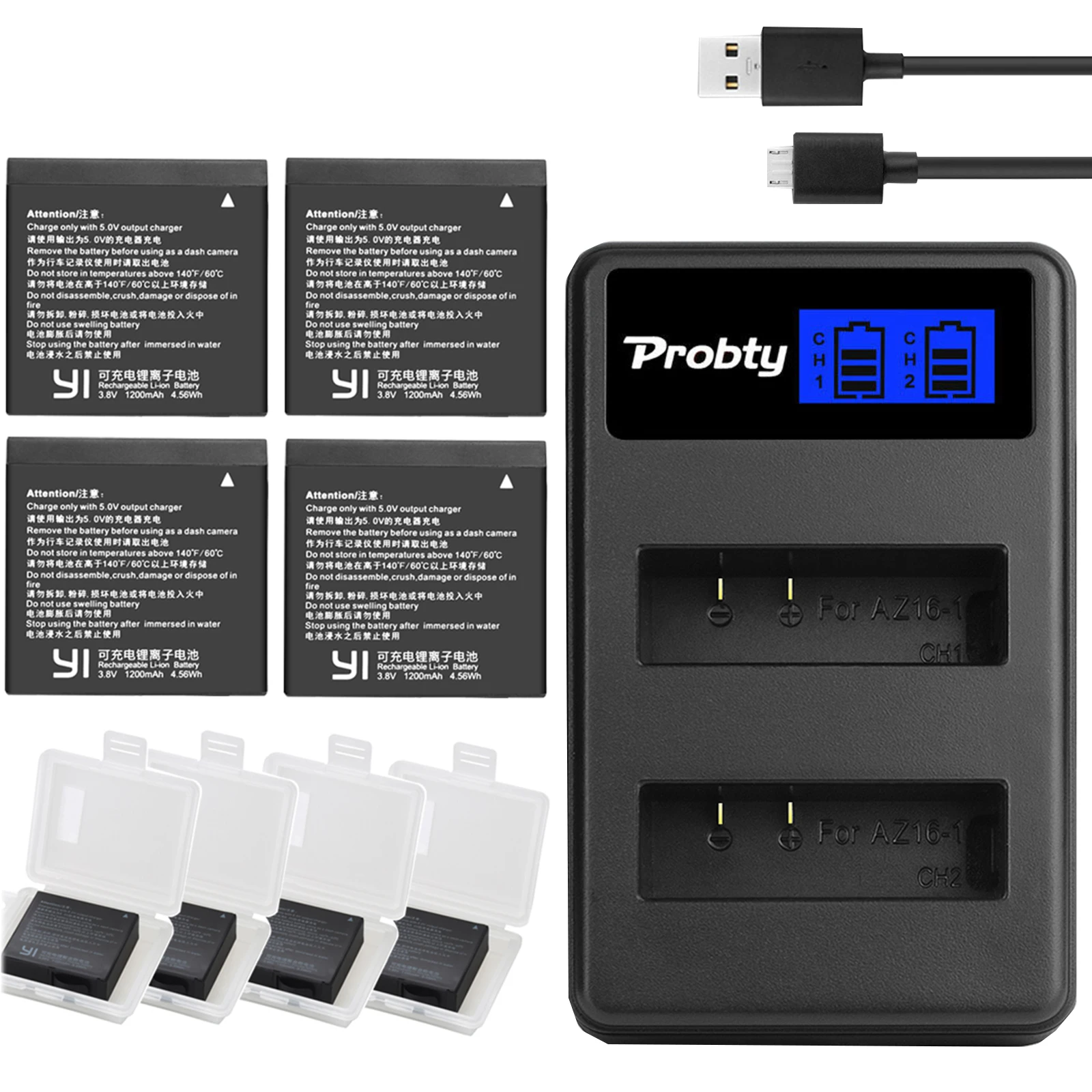 4 шт. 1200 мАч Оригинальный аккумулятор для спортивной экшн камеры Xiaomi YI lite / 2 4Kplus 4k +