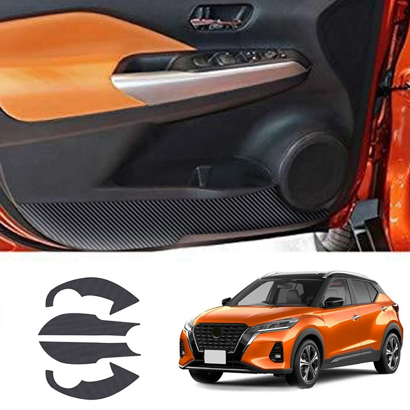 

4Pcs Car Door Anti-Kick Pad Anti-Scratch Door Mat Car Door Anti-Kick Protective Cover for Nissan Kicks 2020 2021