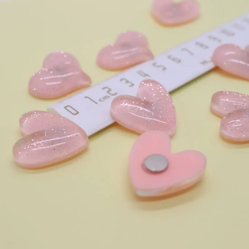 Магнит на холодильник 30 мм розовое блестящее сердце для детей как девочка