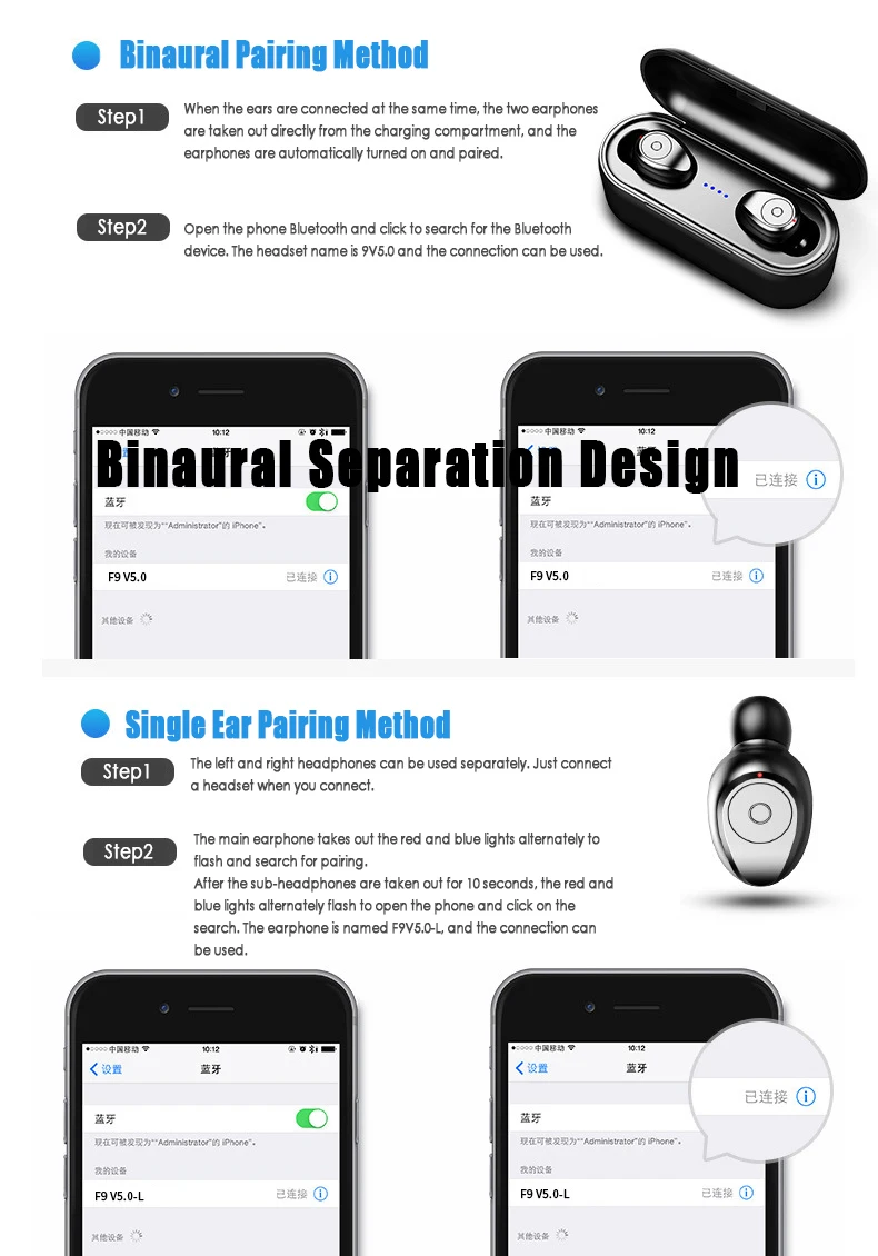 Wireless Earphone Bluetooth 5.0 LED Display F9 TWS Sport Waterproof Headphone Earbud 8D Stereo Headset With Power Bank Dropship
