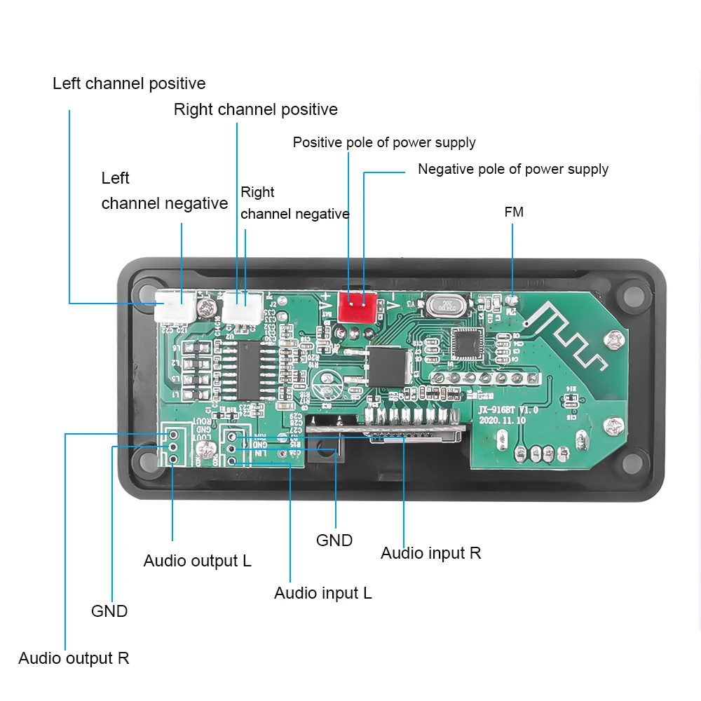 2*25 Вт Bluetooth громкая связь MP3 плеер модуль усилителя WMA декодер плата USB TF FM радио