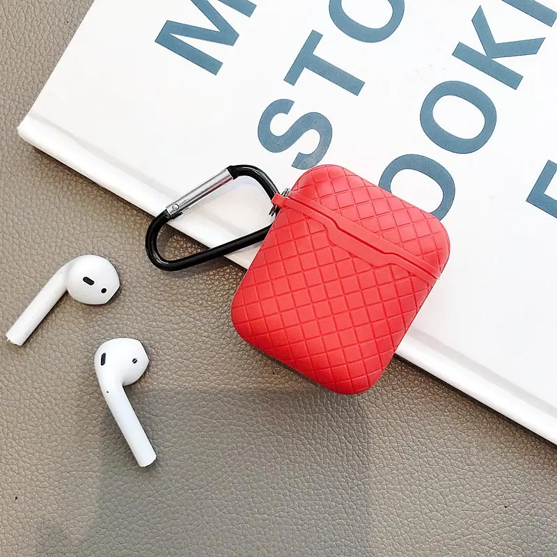 Suntaiho ТПУ силиконовый беспроводной чехол для наушников AirPods защитный чехол Мягкий противоударный чехол для Apple гарнитура для AirPods Sleev - Цвет: Red