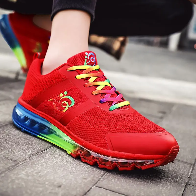 Big Size Outdoor No-slip Sports Shoes for Male Sport Women Sneakers Running Men Red Athletic Tennis Basket B-747 | Спорт и