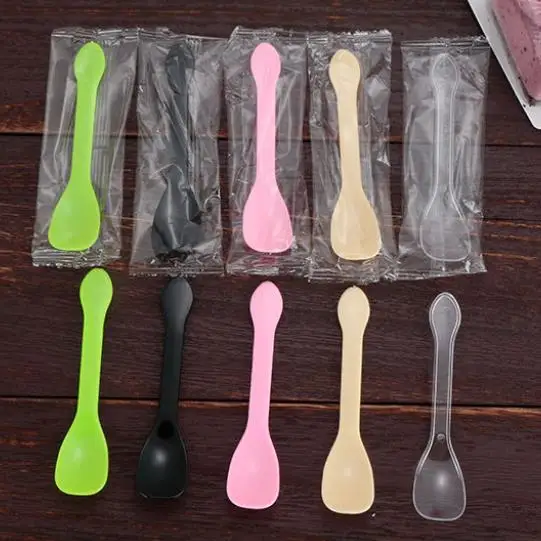 Одноразовая маленькая ложка для мороженого десертная Желейный пудинг бритая