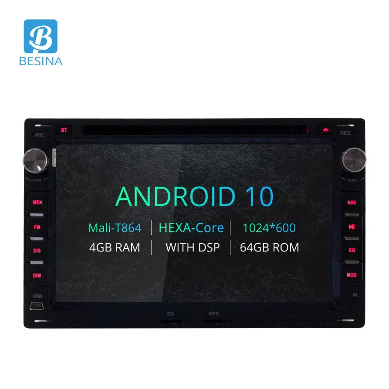 Besina Android 10 2 din автомобильный DVD GPS радио плеер для Volkswagen PASSAT B5 MK5 Гольф транспортер