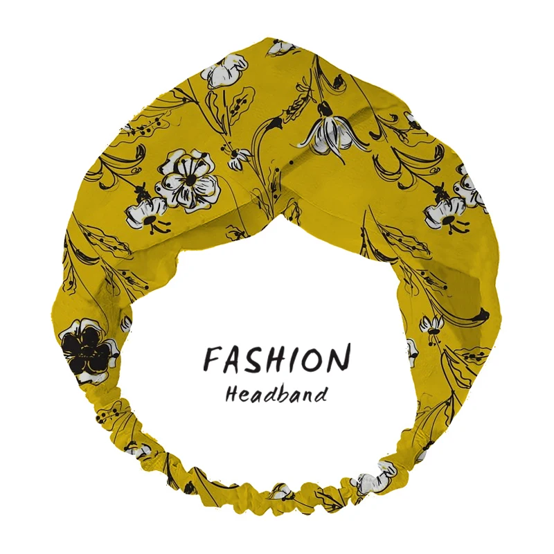 

2020 Hair Accessories Flowers Pattern Print Fashion Women Bandana Hair Bands Headbands Cross Bandanas HairBands Hair Scrunchies