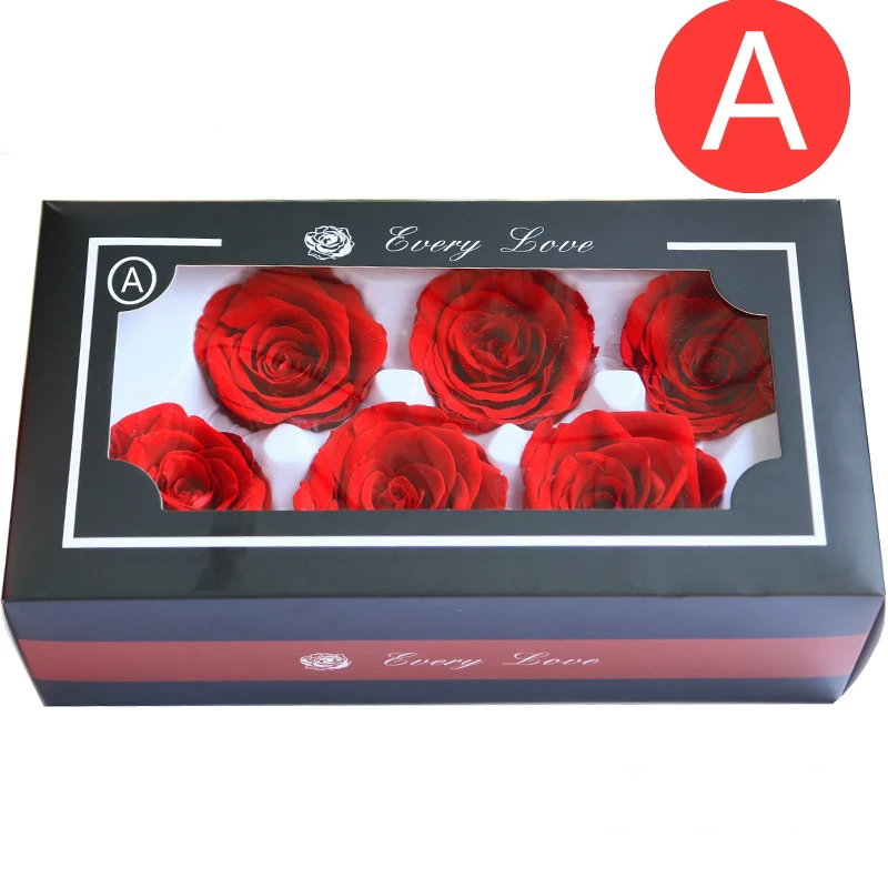 6PCS/BOX 5-6cm  Eternal Roses Flower A-class Family Valentine Wedding Decoration Home Decor Fleurs Artificielles Sakura Rose