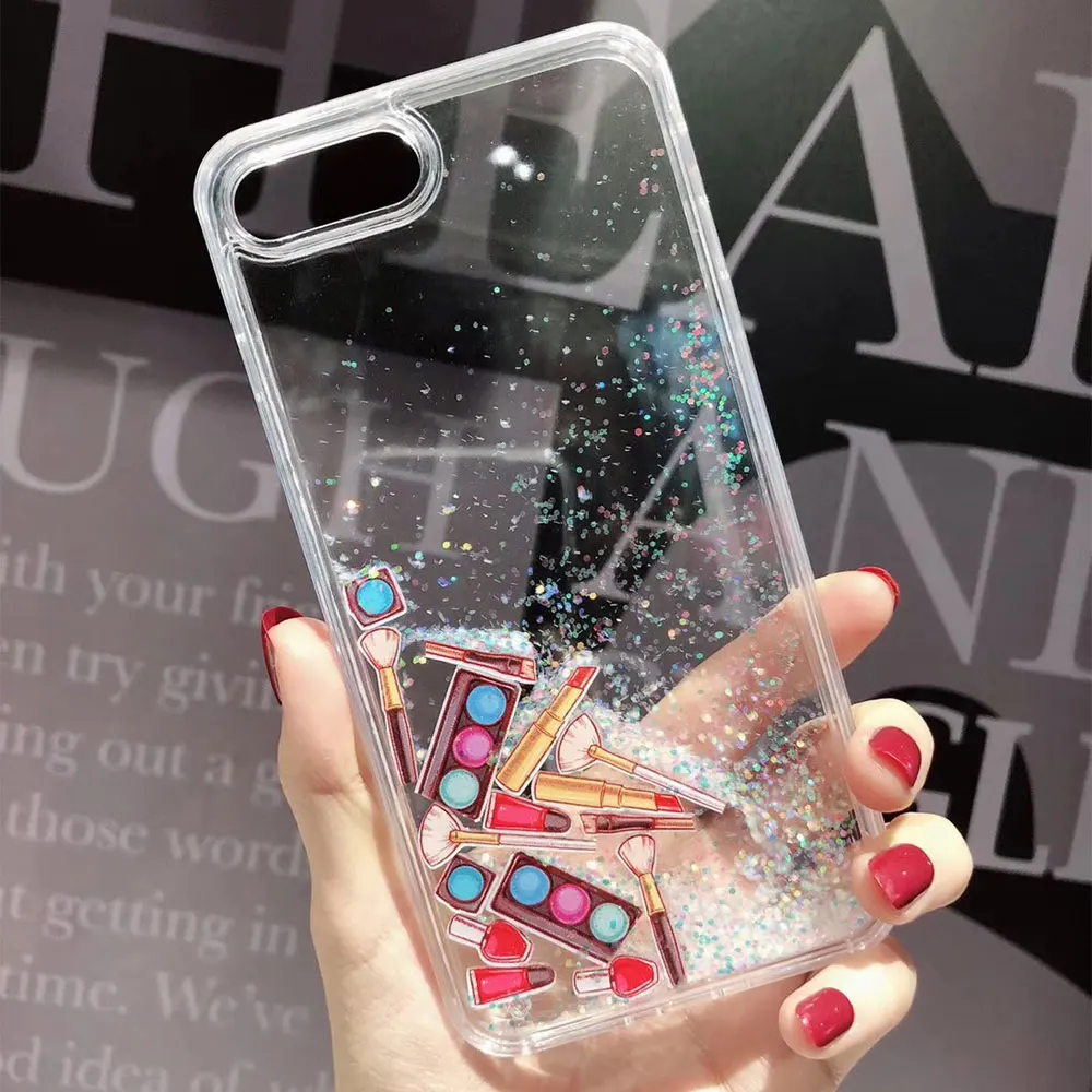 KISSCASE Eyeshadow Makeup Quicksand Phone Case for iPhone 8Plus 7Plus XS XR X 10 Full Protective XSMAX |