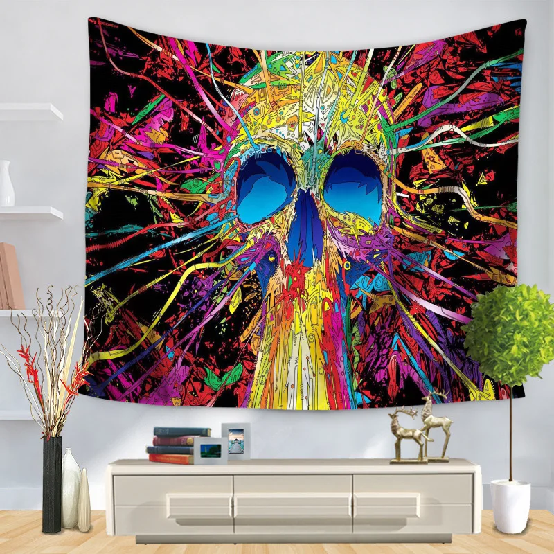 Гобелен с рисунком мандалы черепа 3D хиппи экзотический гобелен полиэстер
