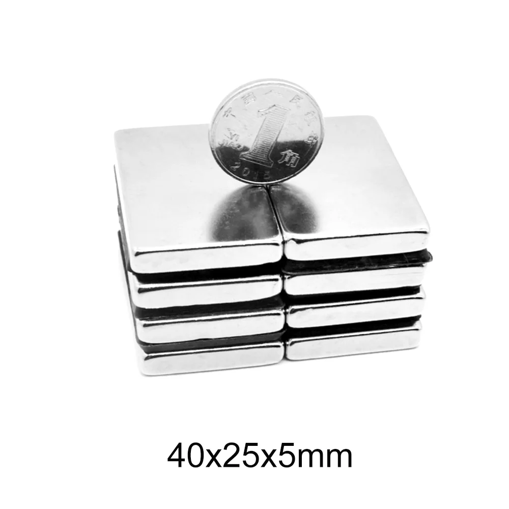 

1/2/5/10PCS 40x25x5 Block Powerful Search Magnet N35 Neodymium Magnet Strong 40x25x5mm Quadrate Permanent Magnet sheet 40*25*5