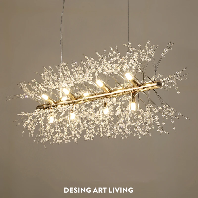 

Modern Pendant Lights Nordic G9 Led Dandelion Crystal Suspension Hanging Lamps Living Dining Room Bedroom Fixtures Luminaire