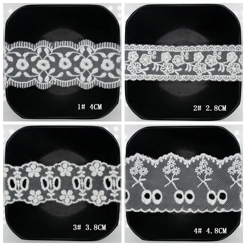 3 ярда кружевная лента ткань белый цветочный букет декоративная ручной работы