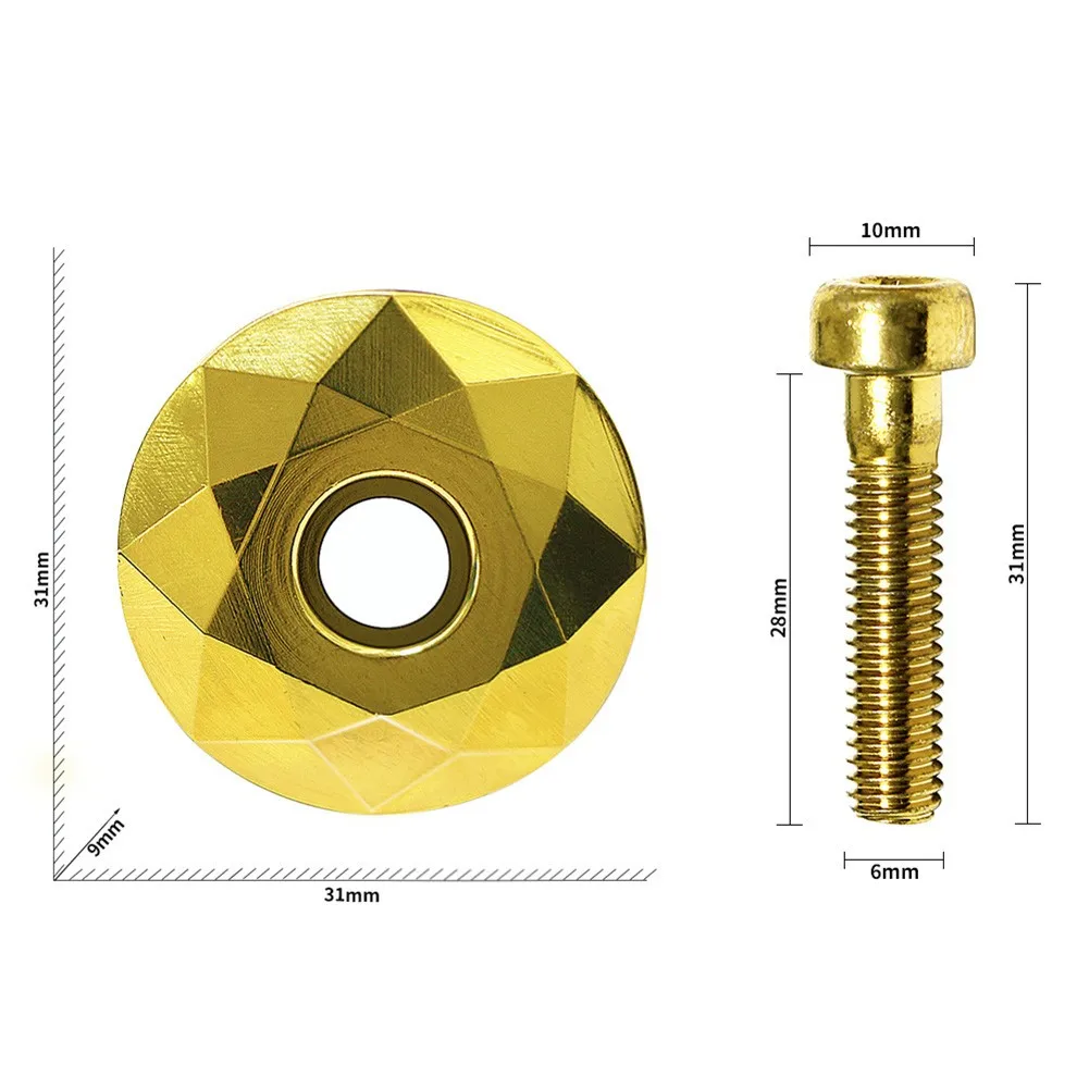 

Ultra-light Aluminum Alloy Bicycle Earphone Cover MTB Bicycle Stem Top Cover Earphone Cover Bolt Earphone Screw Bicycle Parts