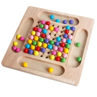 rainbow ball toy wooden children educational multicolor bead elimination board game for home