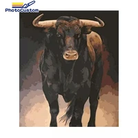 photocustom oil painting caw animals kits for adults handpainted diy gift picture by number animals on canvas home decoration