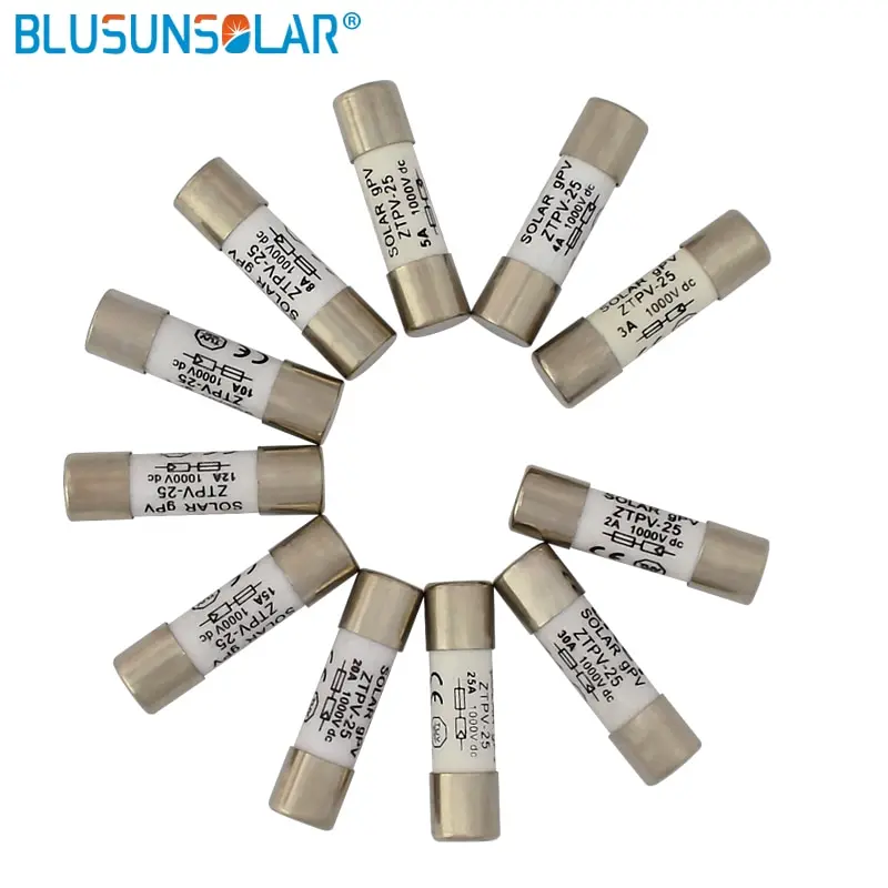 

10 pcs lot 1000V 10*38MM 10A 12A 15A 20A 30A DC PV Solar Fuse Metal Alloys for Solar Power System Protection BX0234