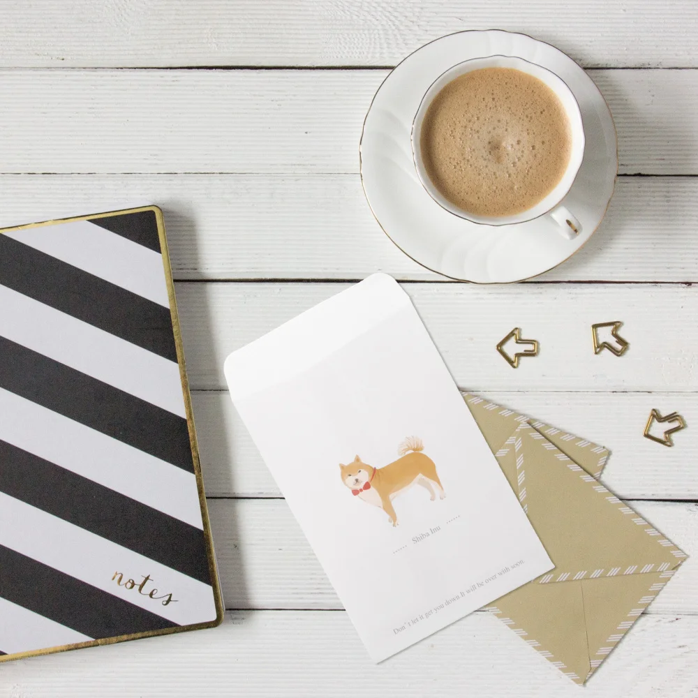 

60pcs Cartoon Greeting Cards Envelopes Animal Series Kraft White Envelopes