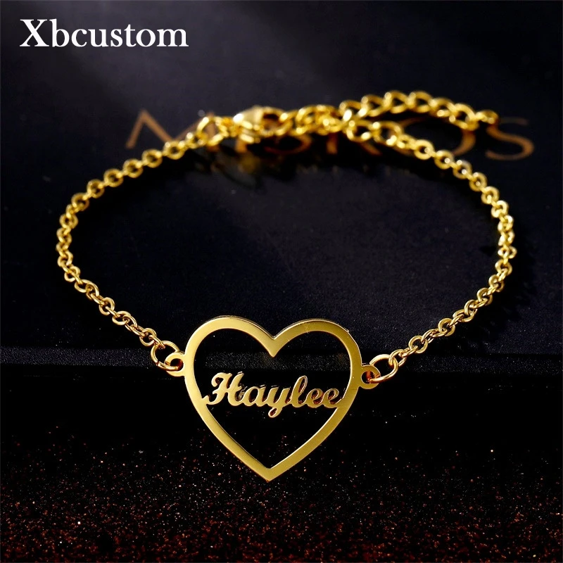 Женский браслет ручной работы из нержавеющей стали с именной