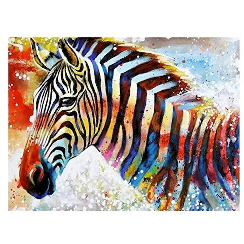 GATYZTORY 60x75cm Frame Diy Oil Zebra Painting By Bumbers Kits Animal Abstract Acrylic Paint By numbers For Adults Home Decors