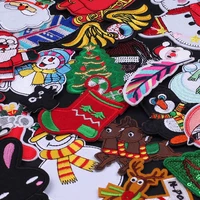 christmas santa elk feather embroidered patches for clothing thermoadhesive badges patch stickers for fabric clothes appliques