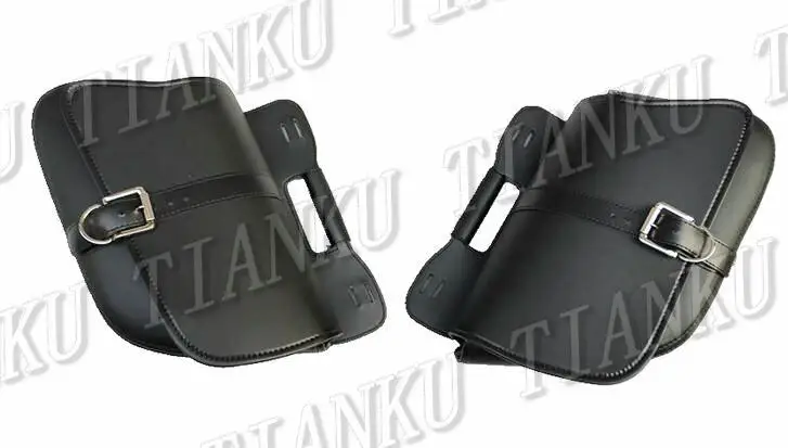 Черная Боковая Сумка из искусственной кожи седельные сумки для Yamaha VStar 400 650 1100 1300