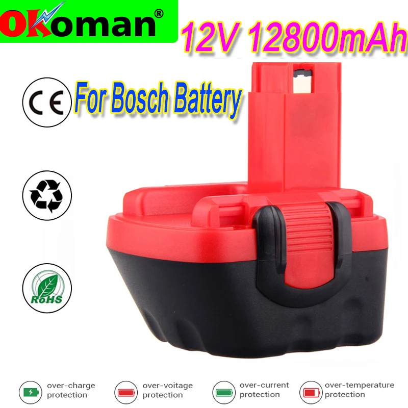 12 V 12800mAh Ni MH батарея для Bosch дрель GSR VE 2 GSB PSB BAT043 BAT045 BTA120 26073 35430|Перезаряжаемые