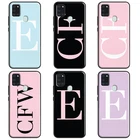 Пастельный чехол с персональным инициалом и монограммой для телефона Samsung A12, A32, A42, A52, A72, A02S, A10, A40, A50, A70, A20e, A21S, A11, A31, A51, A71