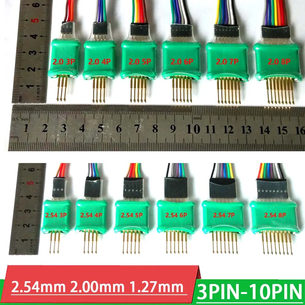 2.54MM 2.00MM 1.27MM 3P 4P 5P 6P 8P 10P PCB Test Stand Burning Clip pin Debug Download Program ARM JTAG Probe Tools cable