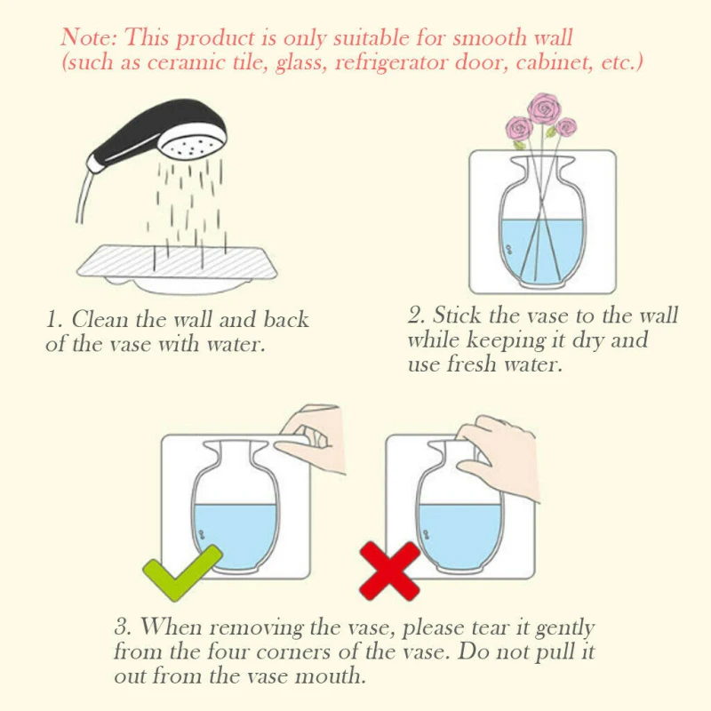 Ваза для цветов силиконовые вазы липкая настенная Волшебная фотография