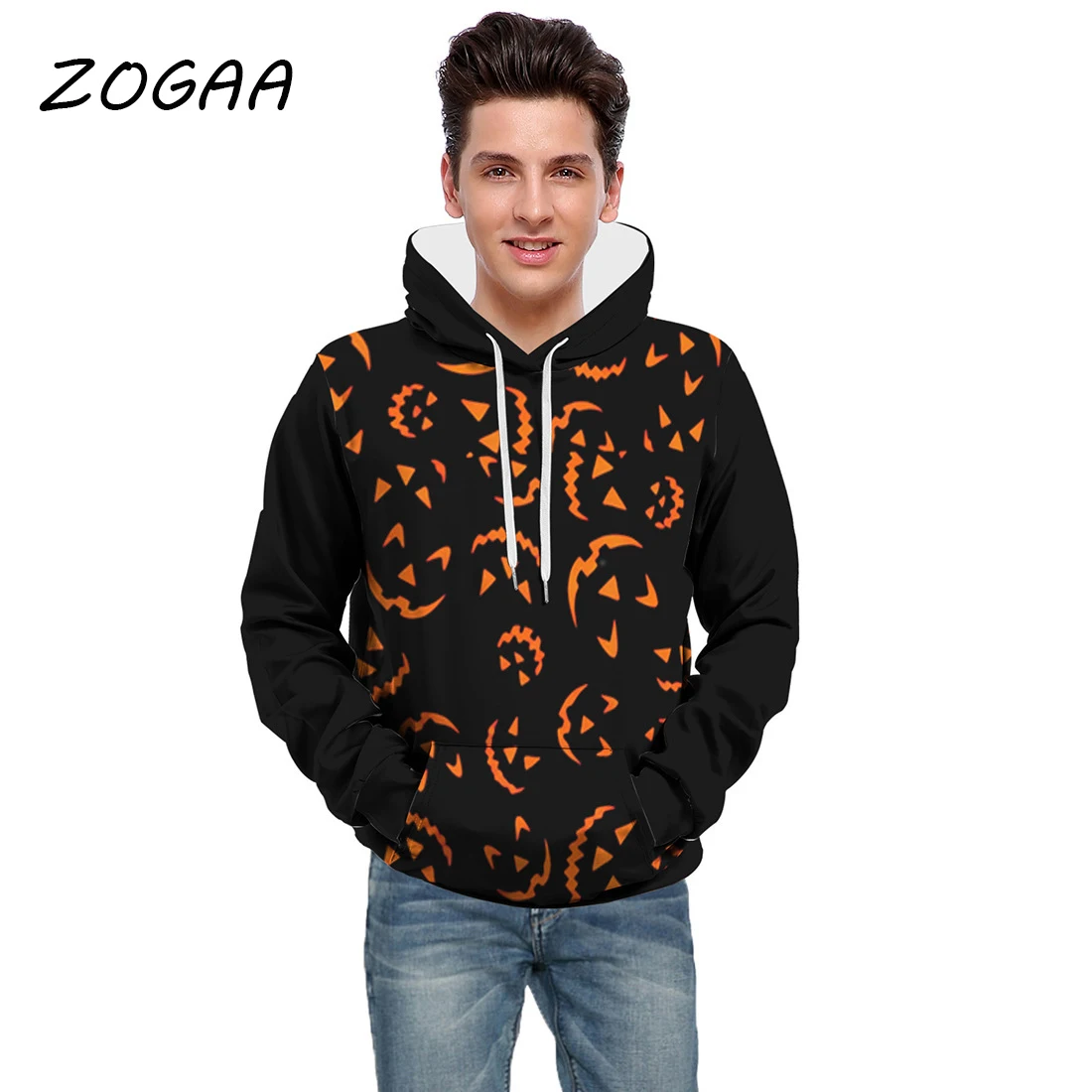 

ZOGAA 2021 New Fashion Winter Men's Hooded Thickened Sweatshirt Casual Printed Harajuku Sweatshirt Large Size Men's Jacket Top