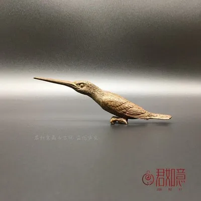 

Retro made old red copper long billed Kingfisher home ornaments