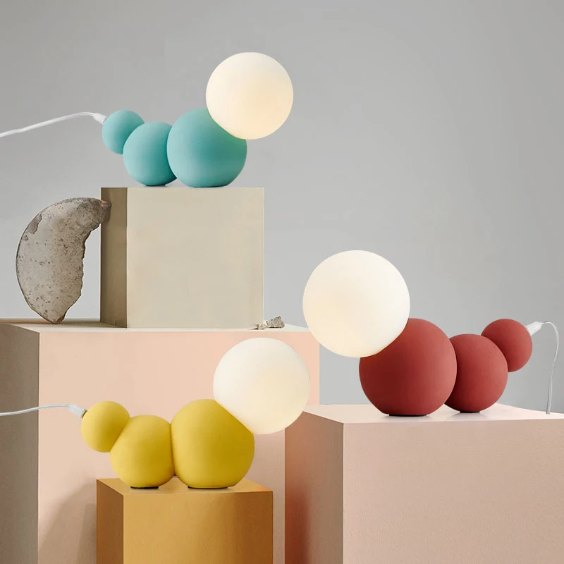 

Originality Caterpillar Table Lamp Children's room Bedside Desk Light Glass Lampshade 110-260V Table Light Decor Lighting Fixtur