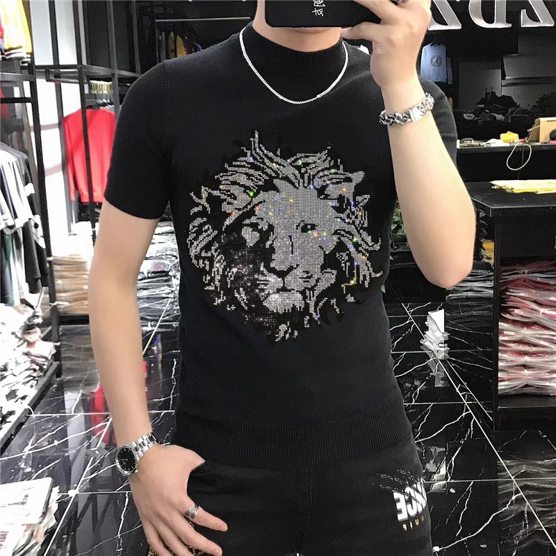 Мужской свитер в стиле хип-хоп изящный всесезонный с коротким рукавом