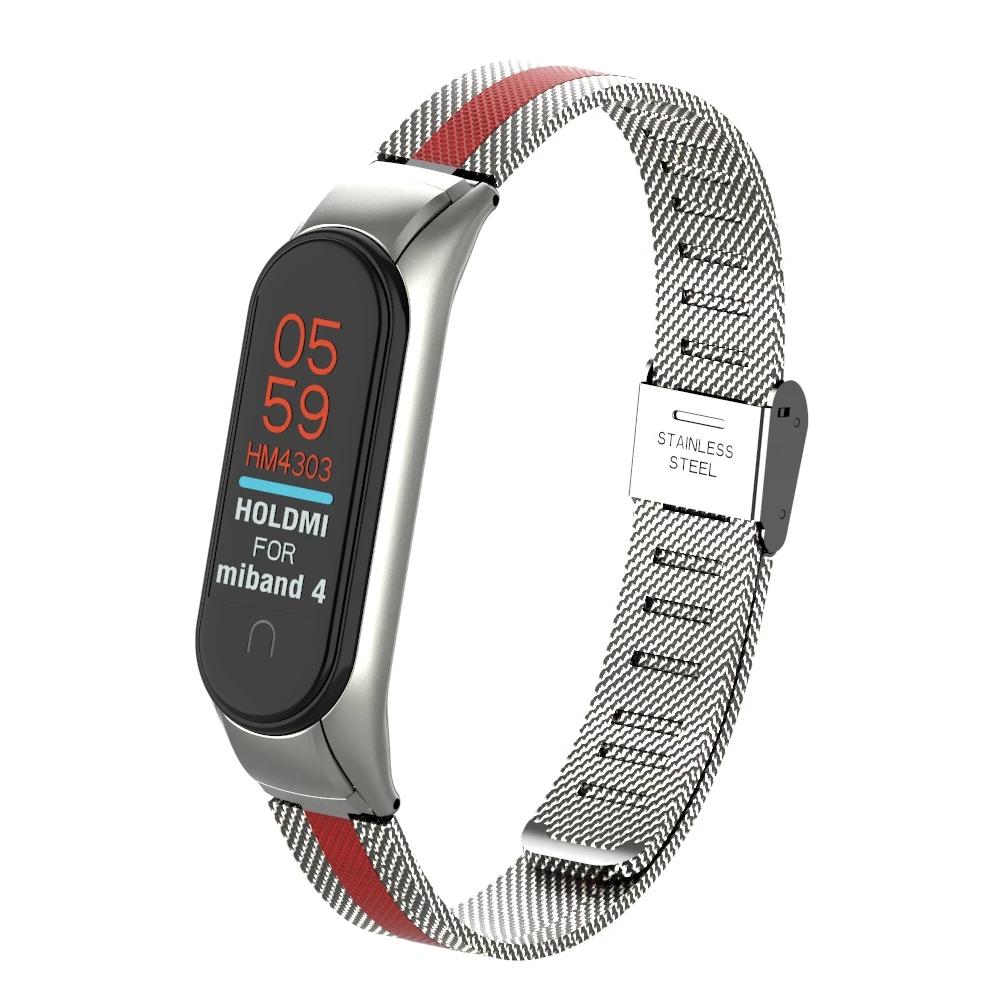 Металлический ремешок для Xiaomi Mi Band 3 Нержавеющая сталь браслет ремень Mi Band 3 Mi3 сменный ремешок; Смарт-часы Mi 3