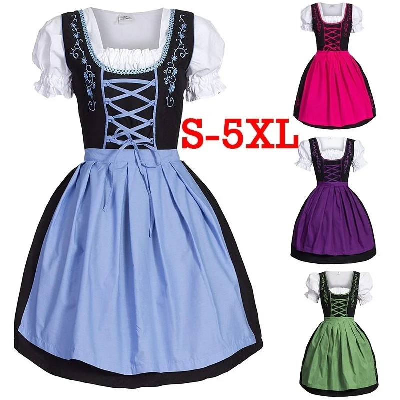 Большие размеры женское платье с узким лифом и широкой юбкой Октоберфеста Dirndl