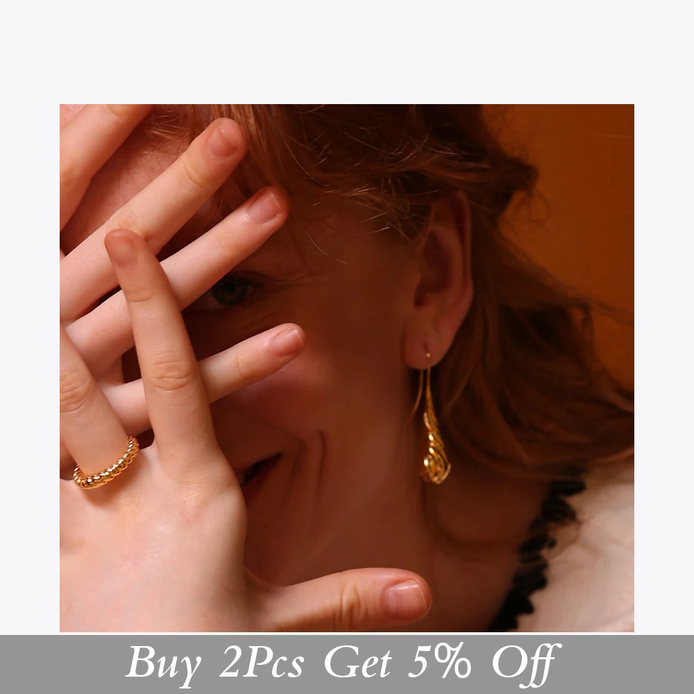 Витые серьги-капли ENFASHION для женщин висячие серьги золотого цвета металлические