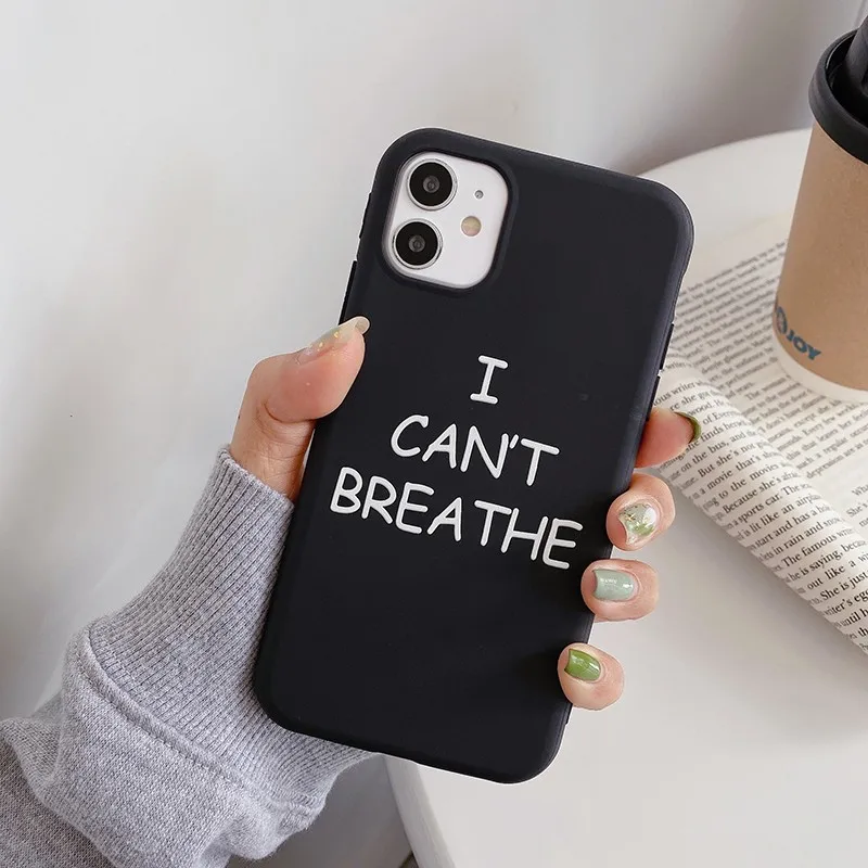 

Black freedom Breathe soft Case For iPhone 11 12 Pro Max mini 7 8 6 6S Plus XR X XS MAX SE 2 Matte silicone phone cover fundas