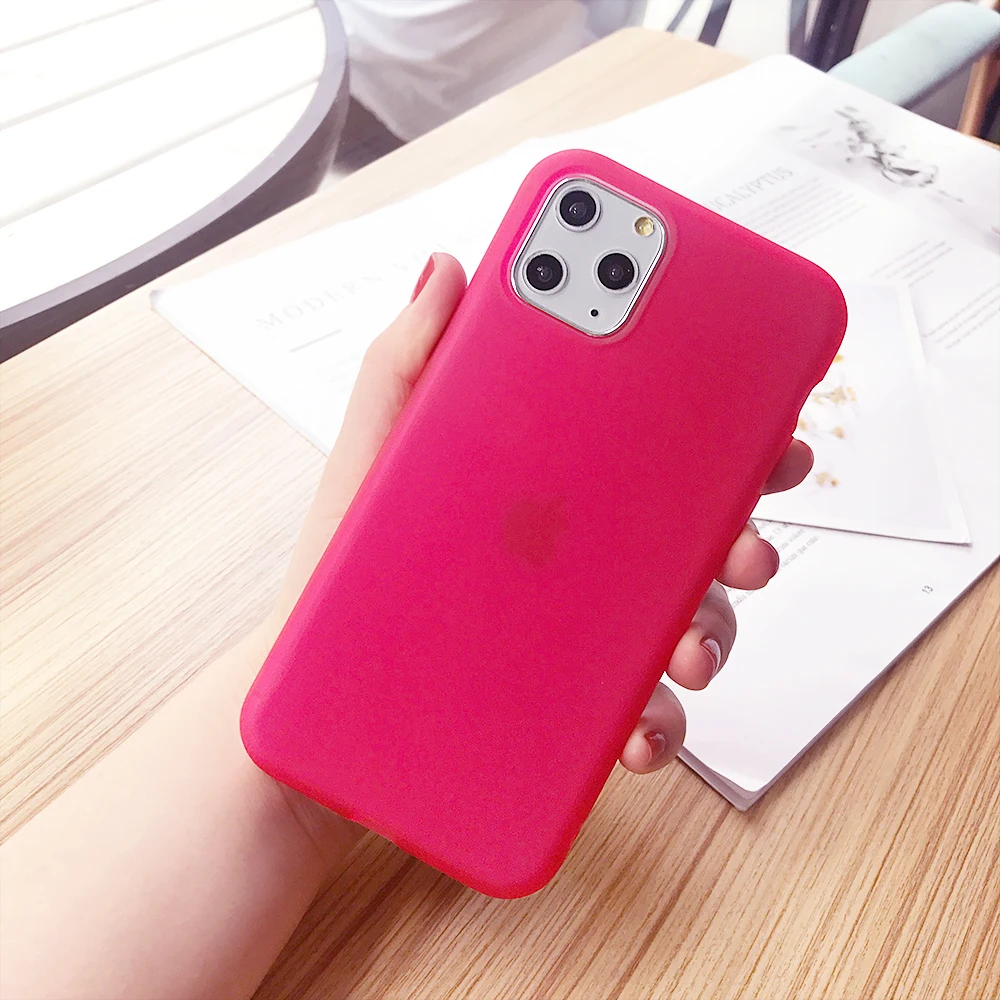 Прозрачный яркий однотонный чехол для телефона для iPhone 11 Pro Max X XR XS Max 6 6S 7 8 Plus Мягкая силиконовая задняя крышка на весь корпус Coque - Цвет: T7