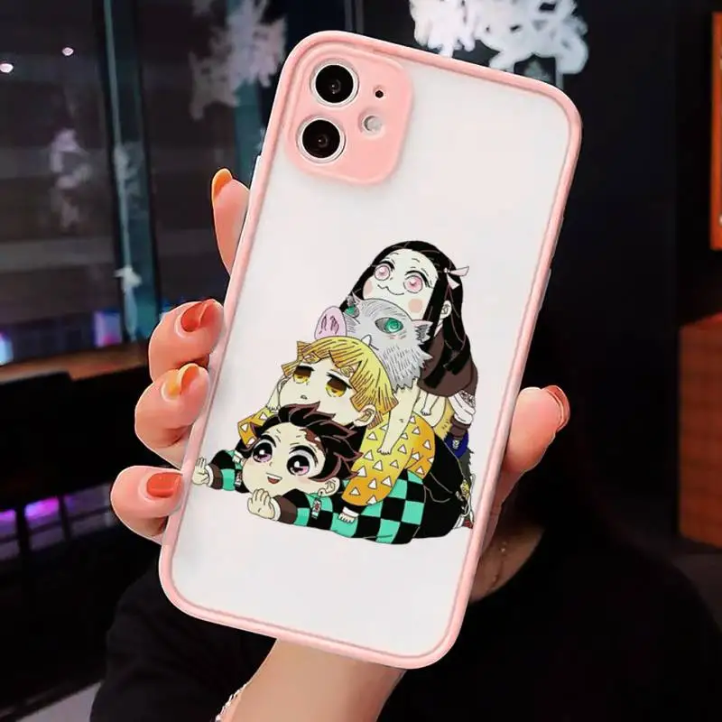 

Demon Slayer Kimetsu No Yaiba luxury Phone Case cover matte transparent For iphone 7 8 11 12 plus mini x xs xr pro max cover