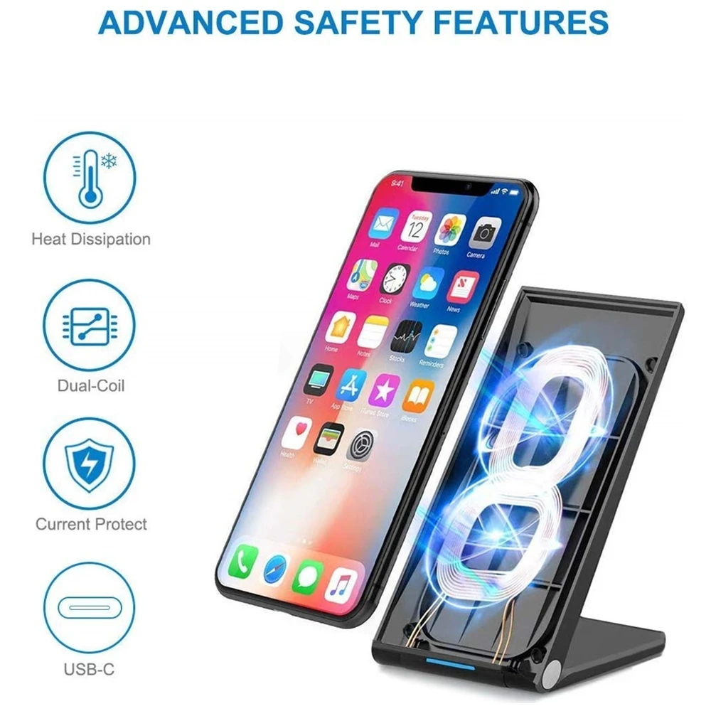Беспроводное зарядное устройство DCAE Qi быстрая зарядка 15 Вт 10 для iPhone 11 Pro 8 X XR XS Max