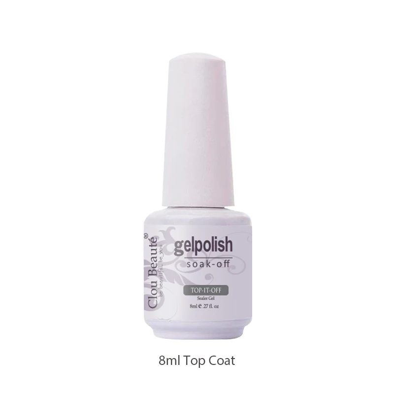 Top Coat Clou Beaute Базовое покрытие верхнее покрытие УФ-гель для ногтей 8 мл, Прозрачный Цветной Гель-лак для ногтей - Цвет: Top Coat