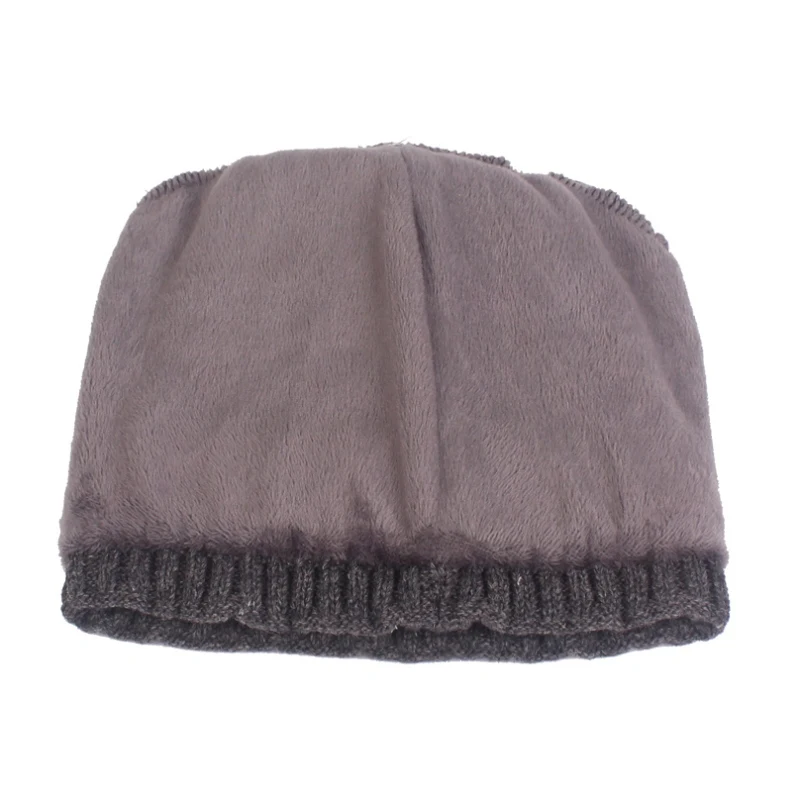 

Universal Outdoor Winter Warm Wool Loose Knit Hat Casual Beanie Hat Velvet Lining Knit Cuff Hat New