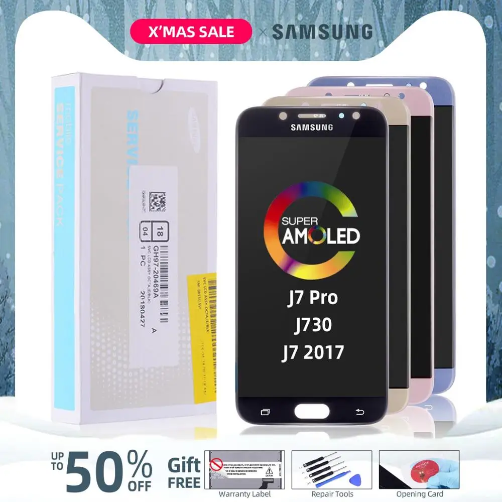 AMOLED Дисплей для SAMSUNG Galaxy J7 Дисплей J7 Pro J730 J730F LCD в сборе с тачскрином 5.5'' J730GM/DS