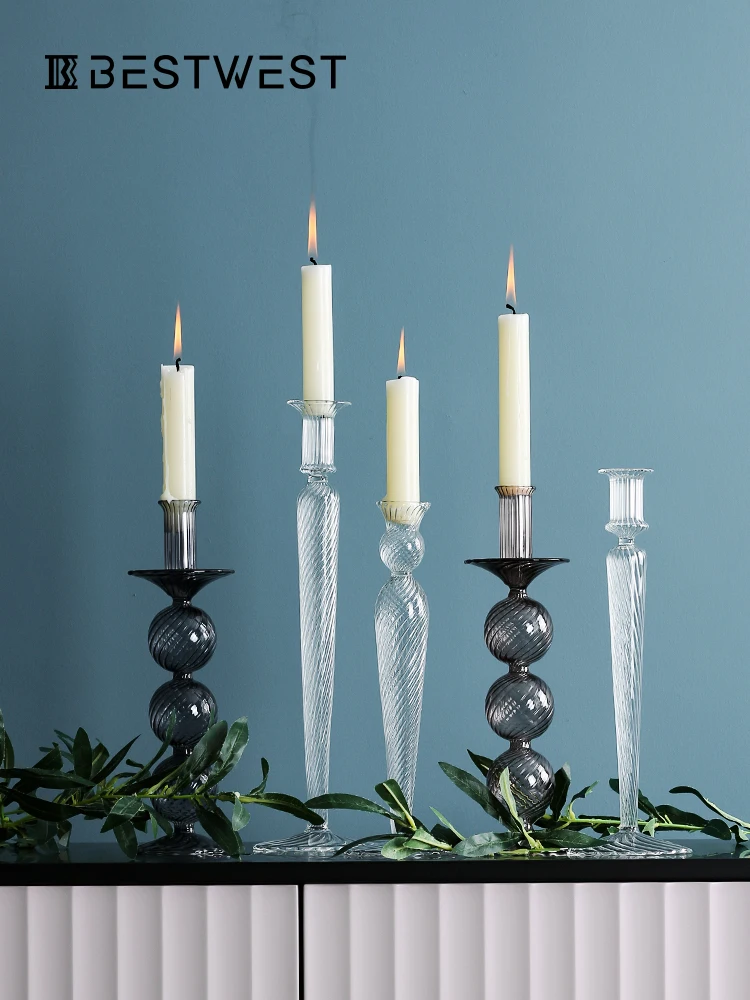 Стеклянные подсвечники скандинавский Настольный подсвечник свадебные Декор